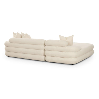 Lulu 2-Piece Cream Performance Boucle L-Shaped Sectional