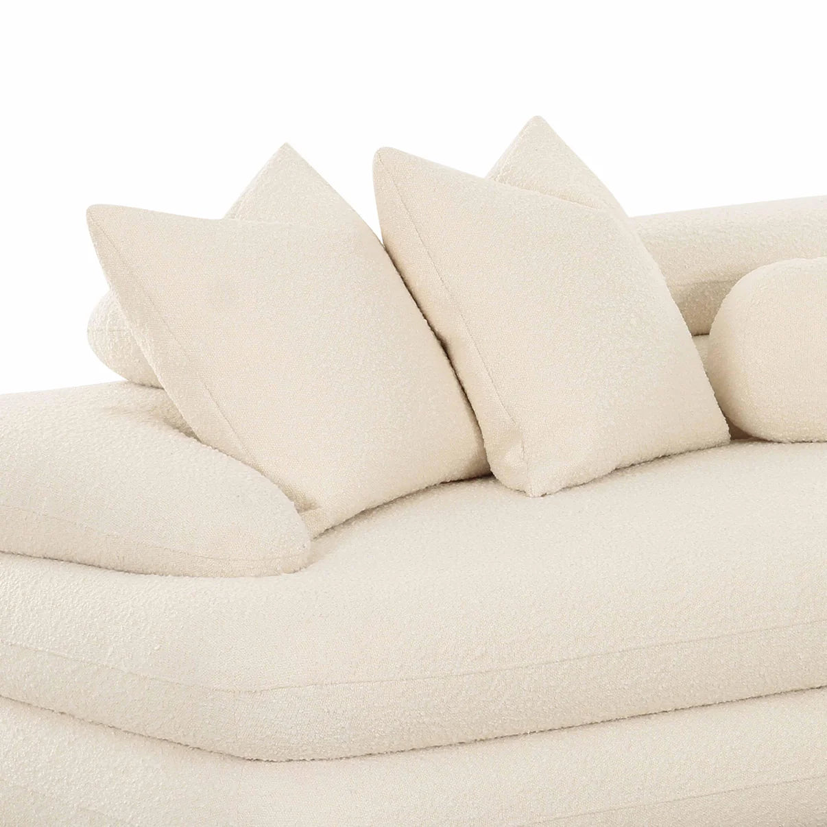 Lulu L-Shape Sectional Sofa with Right Chaise | Cream Bouclé