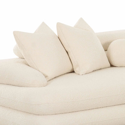 Lulu L-Shape Sectional Sofa with Right Chaise | Cream Bouclé