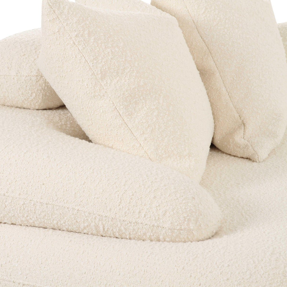 Lulu 3-Piece Cream Performance Boucle Modular Curved L-Sectional