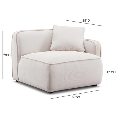 Travie Performance Corduroy Velvet RAF Corner Chair