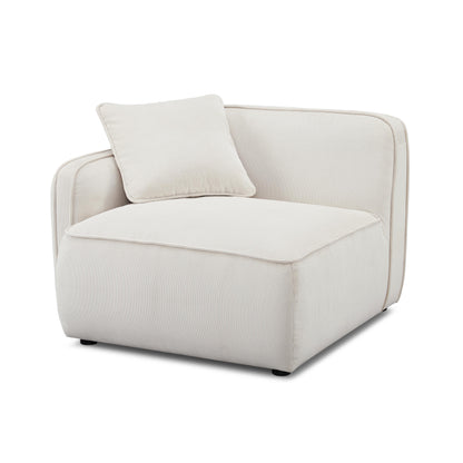 Travie Performance Corduroy Velvet LAF Corner Chair - White Sand