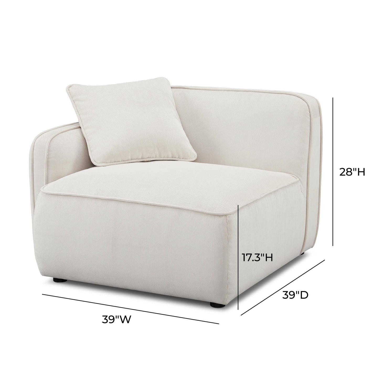 Travie Performance Corduroy Velvet LAF Corner Chair