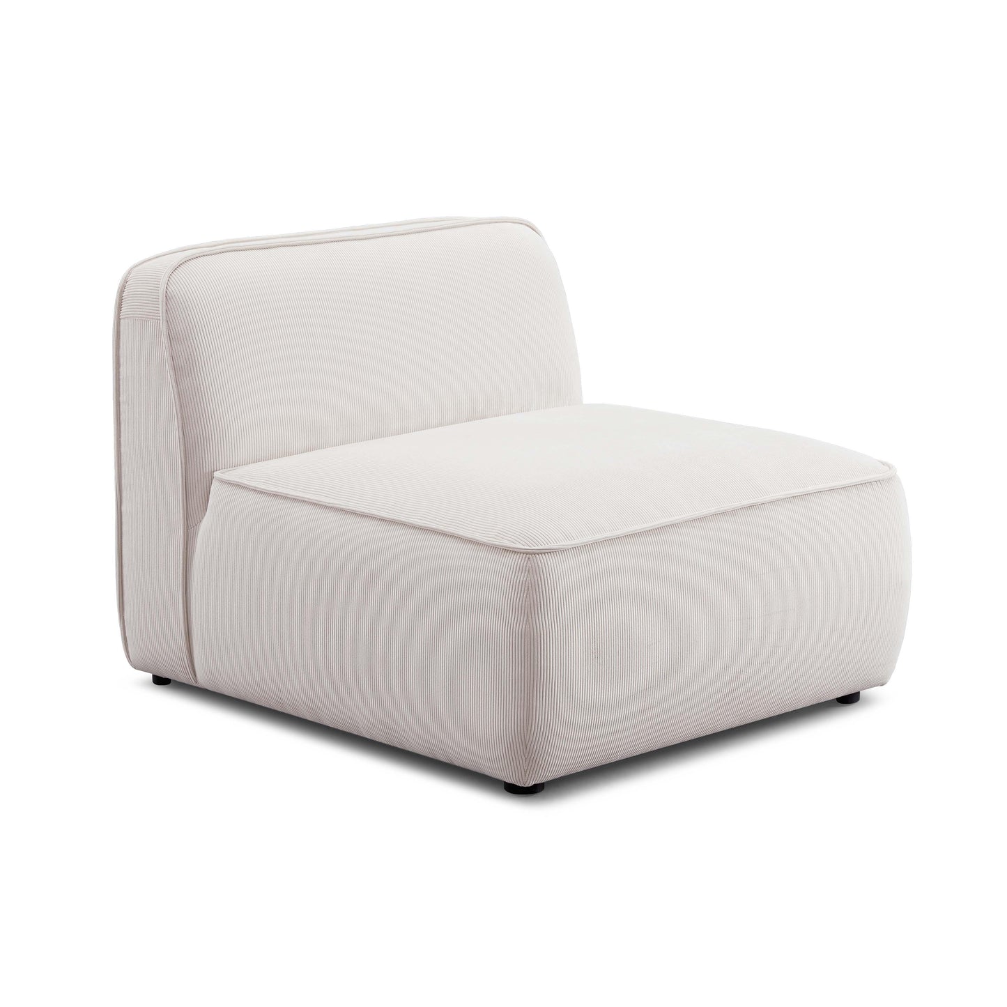 Travie Performance Corduroy Velvet Armless Chair - White Sand