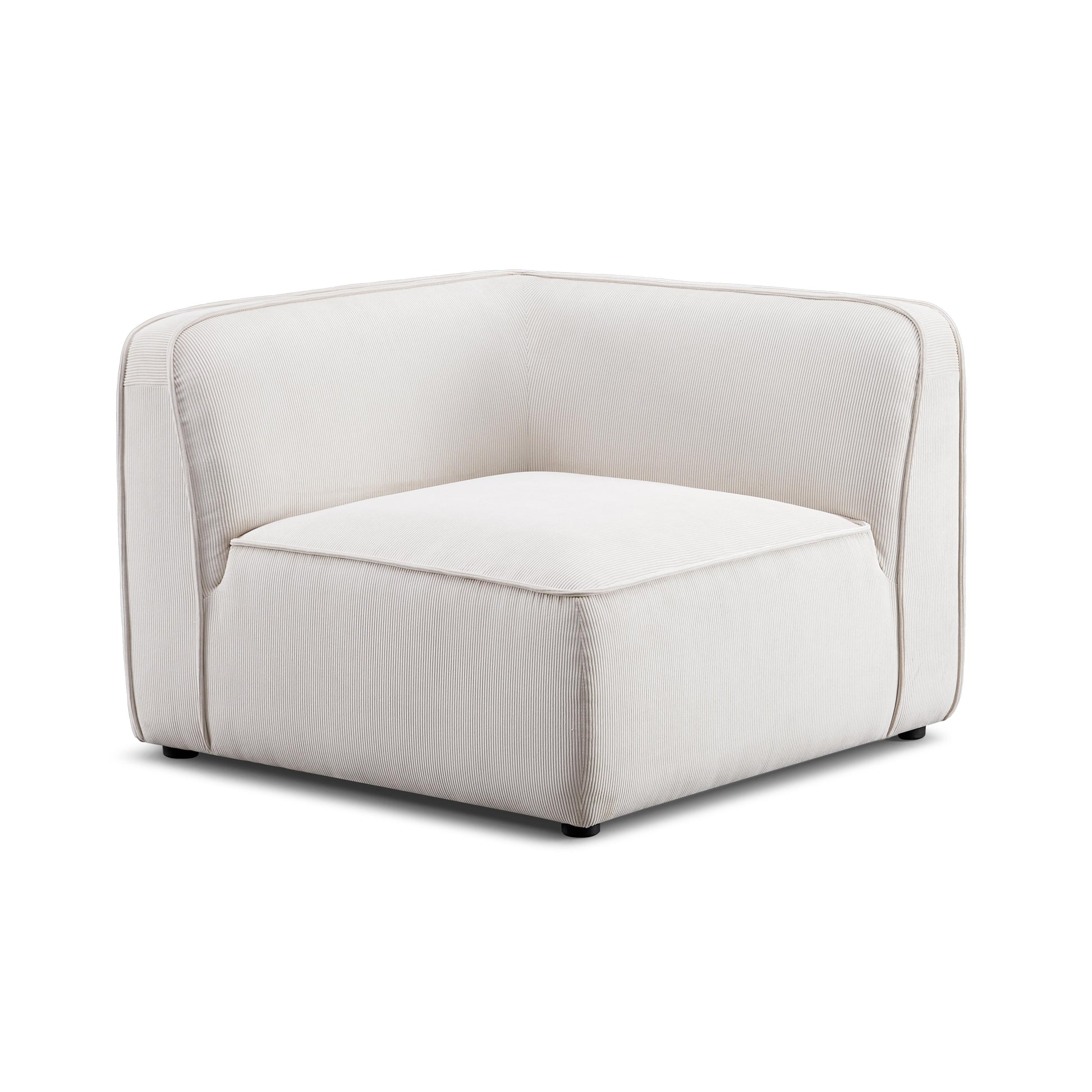 Travie Performance Corduroy Velvet Corner Chair - White Sand