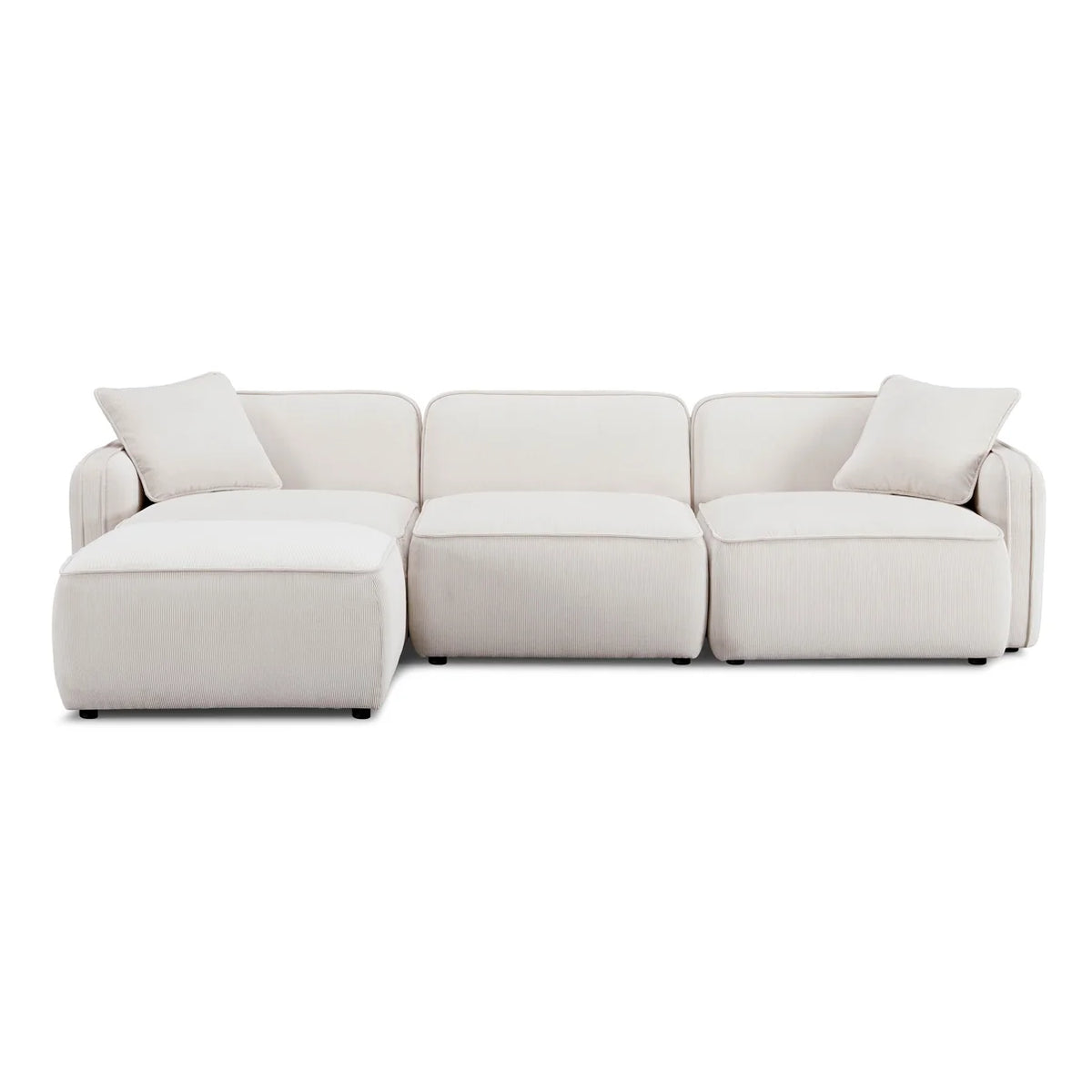Travie 4-Piece Sand Upcycled Performance Linen Modular Sectional