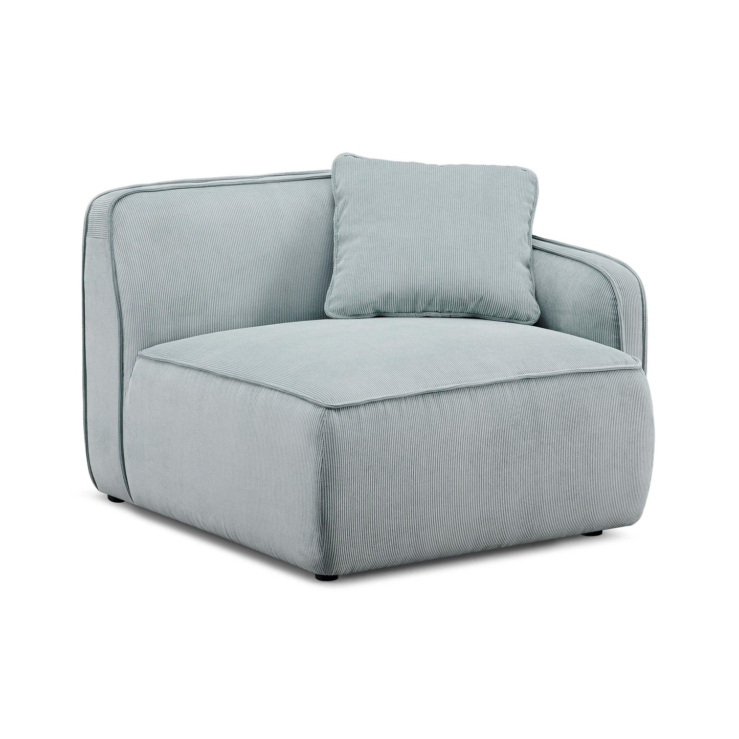 Travie Performance Corduroy Velvet RAF Corner Chair - Sea Blue
