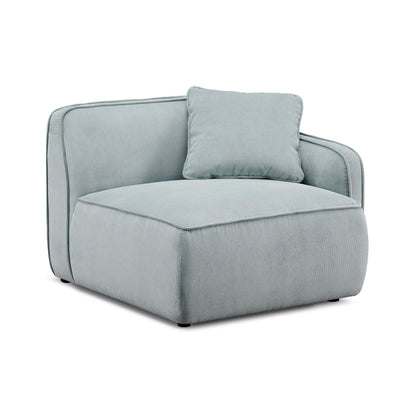 Travie Performance Corduroy Velvet RAF Corner Chair - Sea Blue