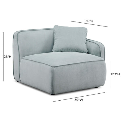 Travie Performance Corduroy Velvet RAF Corner Chair