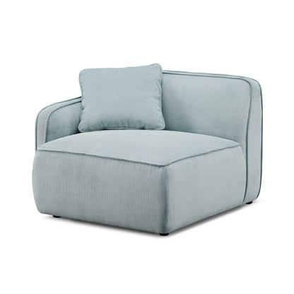 Travie Performance Corduroy Velvet LAF Corner Chair - Sea Blue