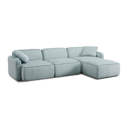 Travie 4-Piece Performance Corduroy Velvet Modular Sectional - Sea Blue