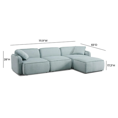 Travie 4-Piece Performance Corduroy Velvet Modular Sectional