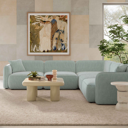 Travie 5-Piece Performance Corduroy Velvet Modular L-Sectional