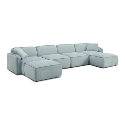 Travie 6-Piece Performance Corduroy Velvet  Modular U-Sectional