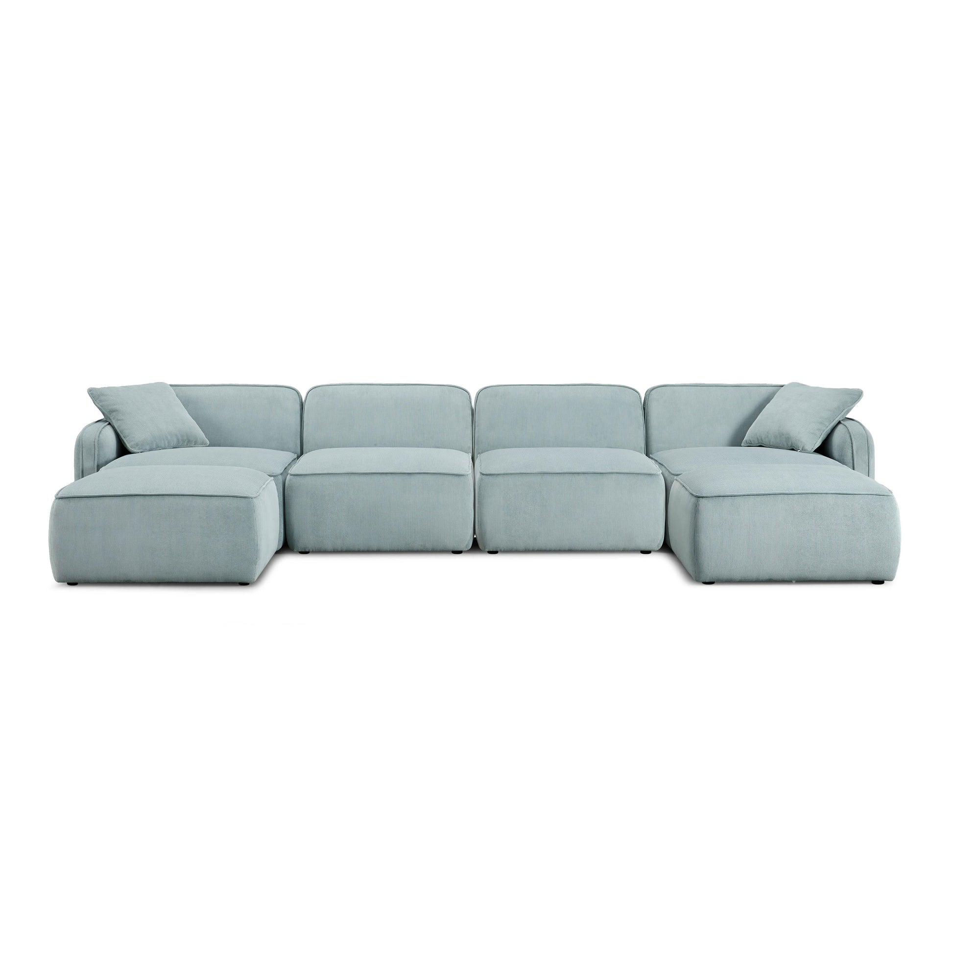 Travie 6-Piece Performance Corduroy Velvet Modular U-Sectional
