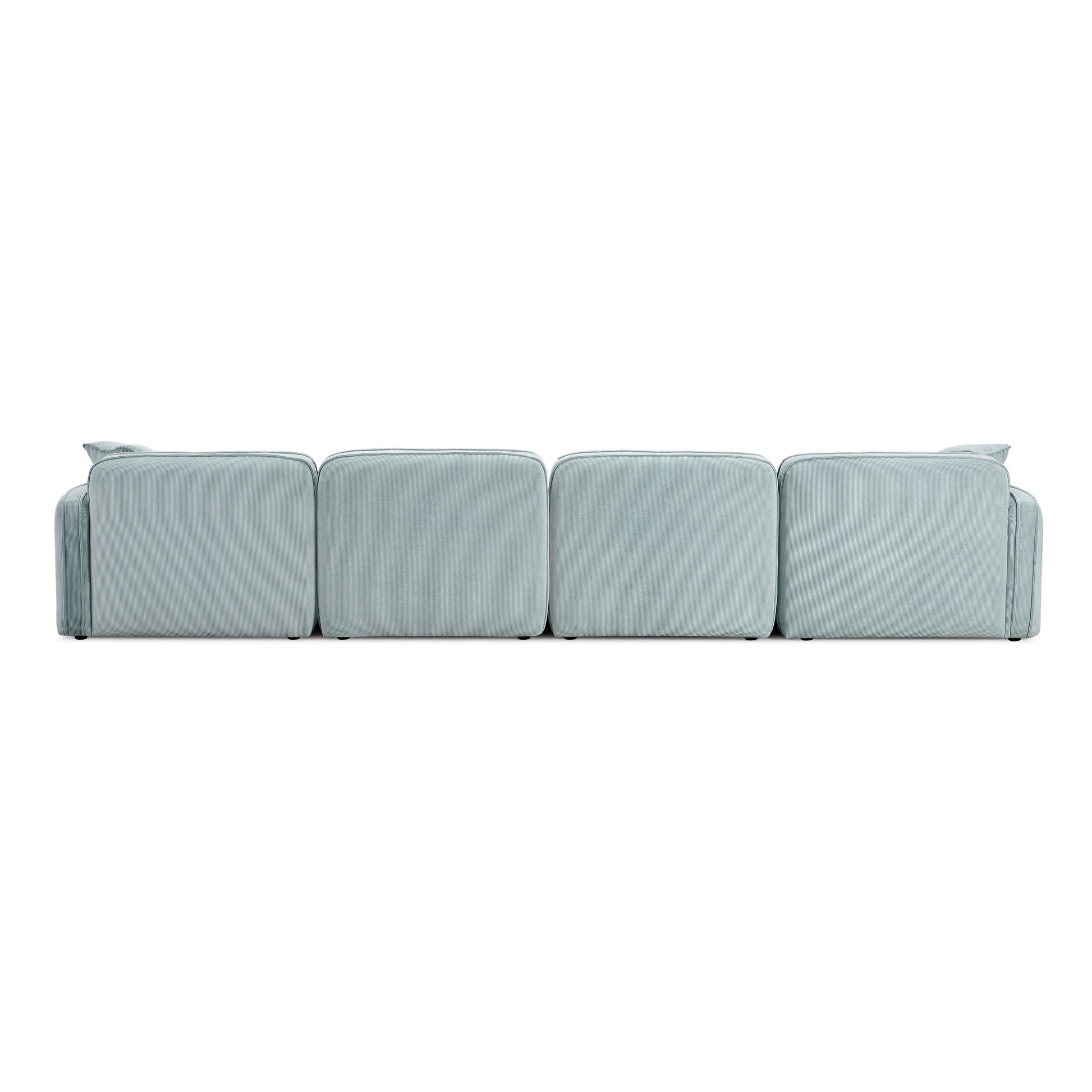 Travie 6-Piece Performance Corduroy Velvet Modular U-Sectional