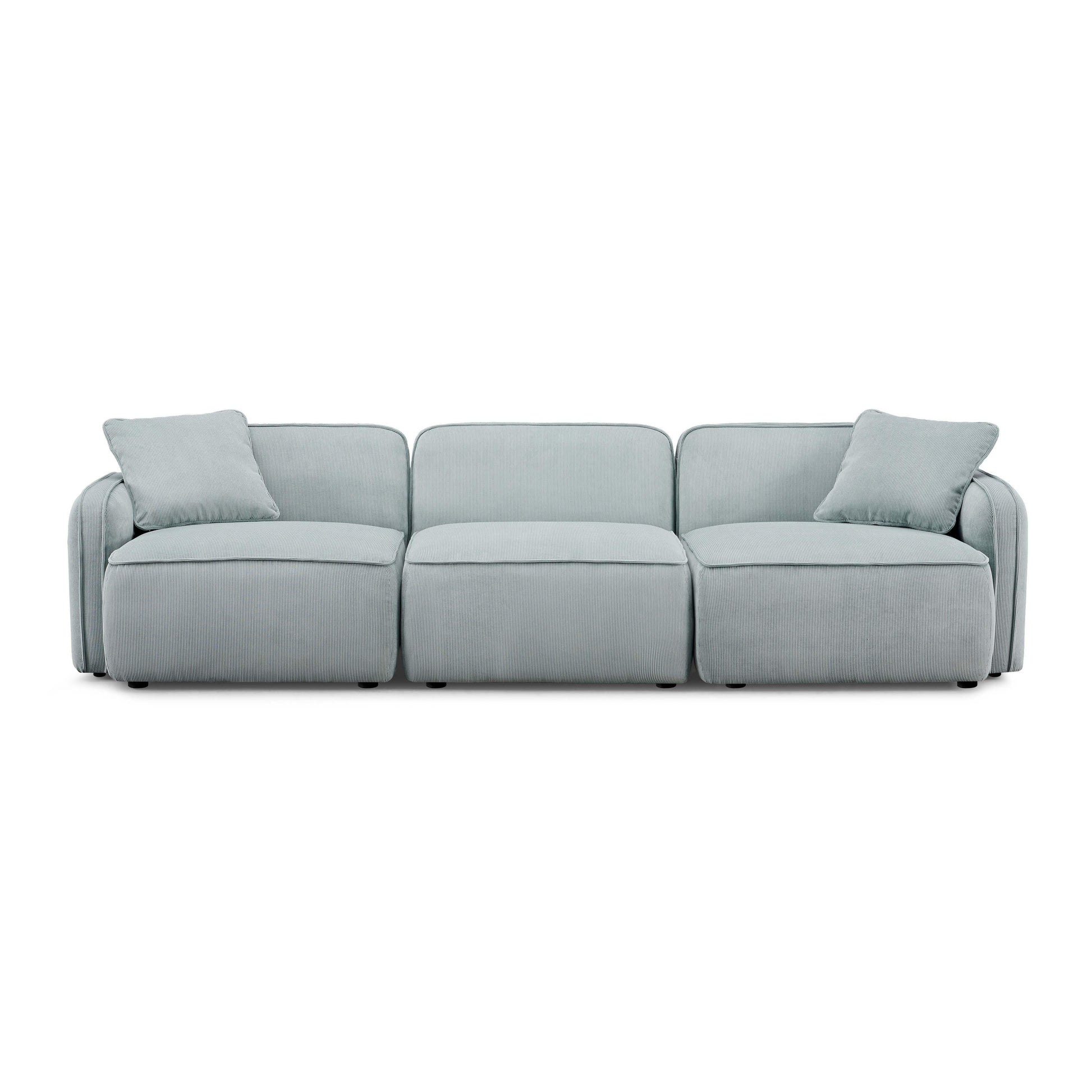 Travie 112" Performance Corduroy Velvet Modular Sofa