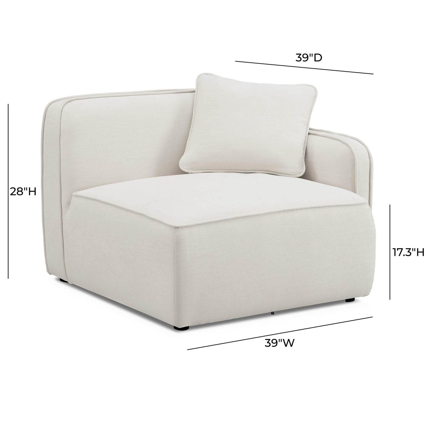 Travie Sand Upcycled Performance Linen RAF Corner Chair