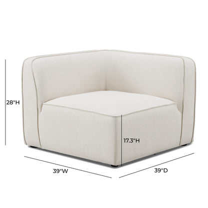 Travie Sand Upcycled Performance Linen Corner Chair
