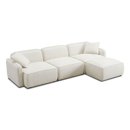 Travie 4-Piece Sand Upcycled Performance Linen Modular Sectional - Default Variant