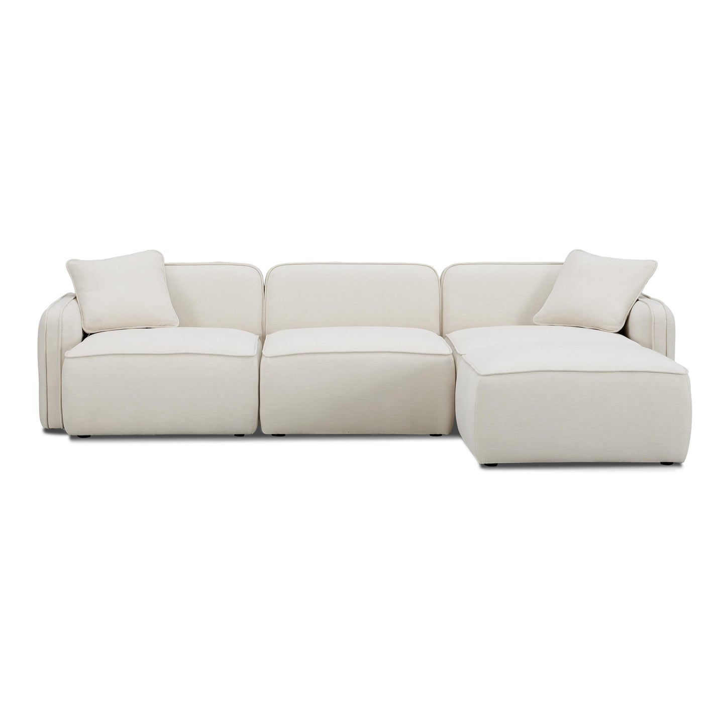 Travie 4-Piece Sand Upcycled Performance Linen Modular Sectional