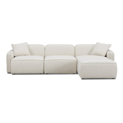 Travie 4-Piece Sand Upcycled Performance Linen Modular Sectional