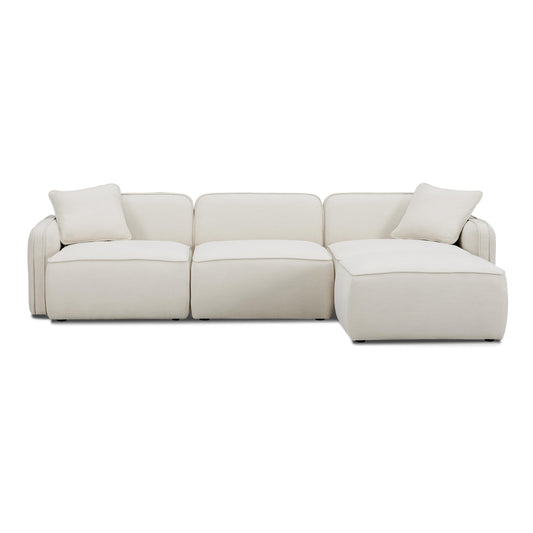 Travie 4-Piece Sand Upcycled Performance Linen Modular Sectional