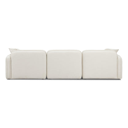 Travie 4-Piece Sand Upcycled Performance Linen Modular Sectional