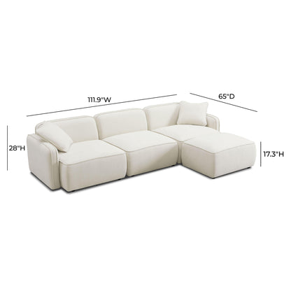 Travie 4-Piece Sand Upcycled Performance Linen Modular Sectional