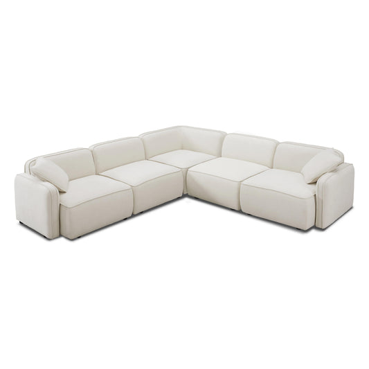 Travie 5-Piece Sand Upcycled Performance Linen Modular L-Sectional - Default Variant