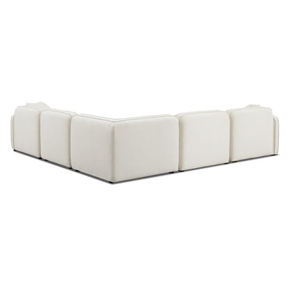Travie 5-Piece Sand Upcycled Performance Linen Modular L-Sectional