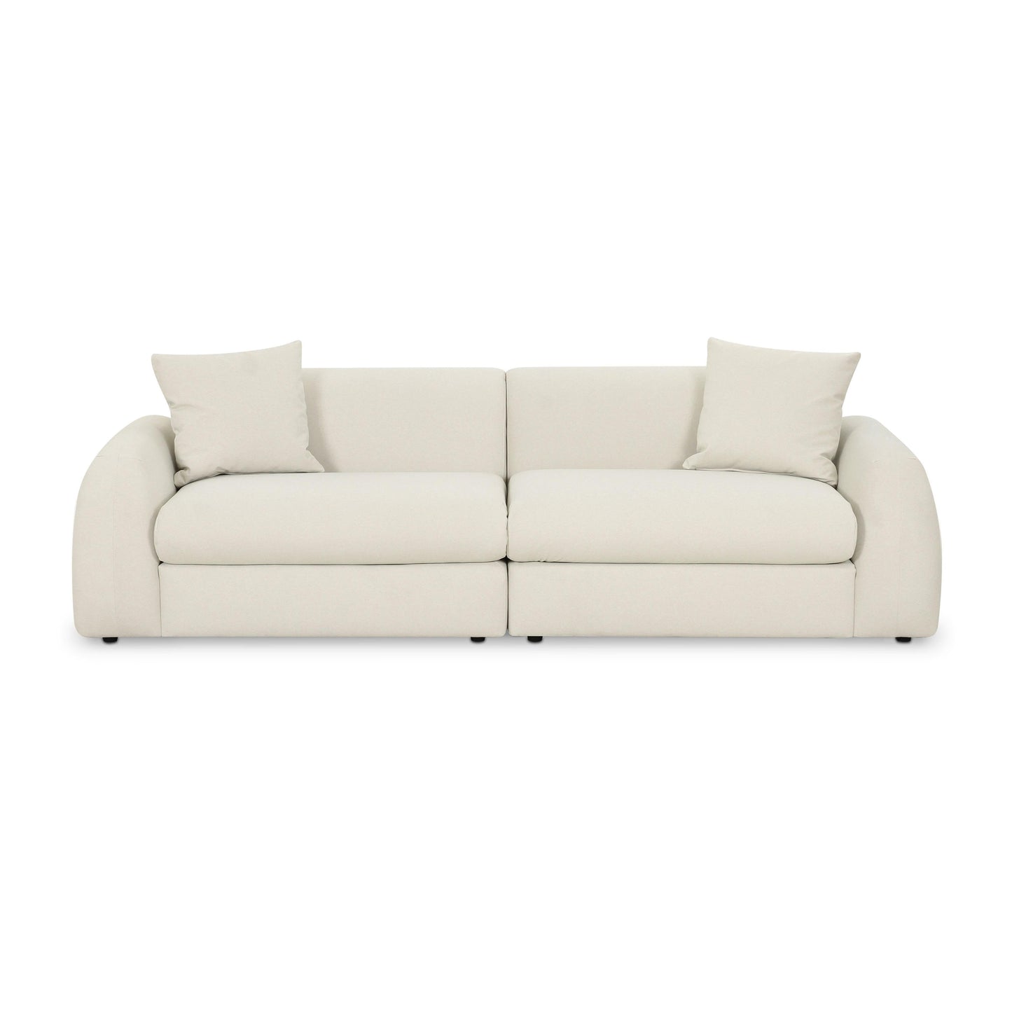 Kourtney 100" Cream Performance Faux Mohair Sofa