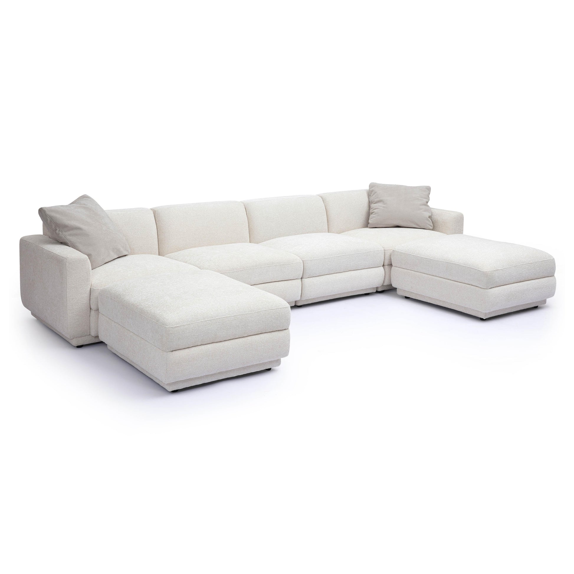 Perry 6-Piece Cream Performance Chenille Modular U-Sectional - Default Variant