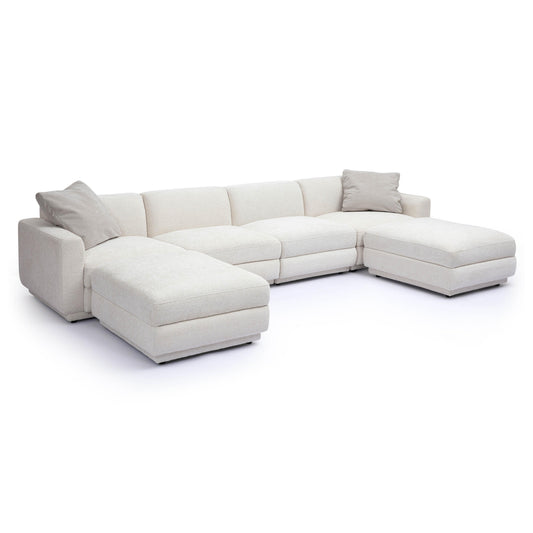 Perry 6-Piece Cream Performance Chenille Modular U-Sectional - Default Variant