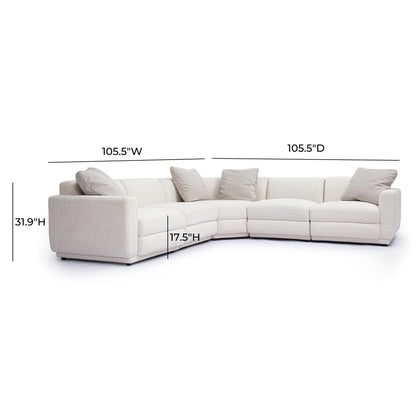 Perry 5-Piece Cream Performance Chenille Modular L-Sectional