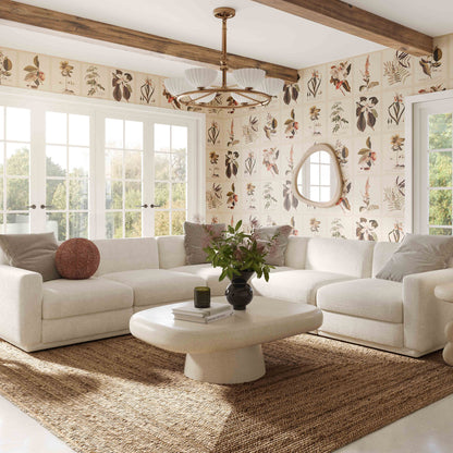 Perry Cream Performance Chenille Modular Corner Chair