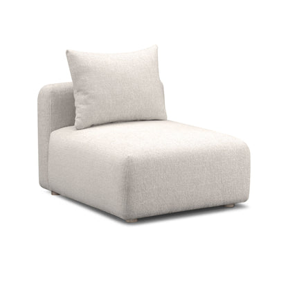 Hangover Contract-Grade Textured Fabric Modular Armless Chair - Cream