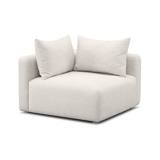 Hangover Contract-Grade Textured Fabric Modular Corner Chair - Cream
