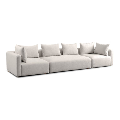 Hangover 145" Contract-Grade Textured Fabric Long Sofa - Cream