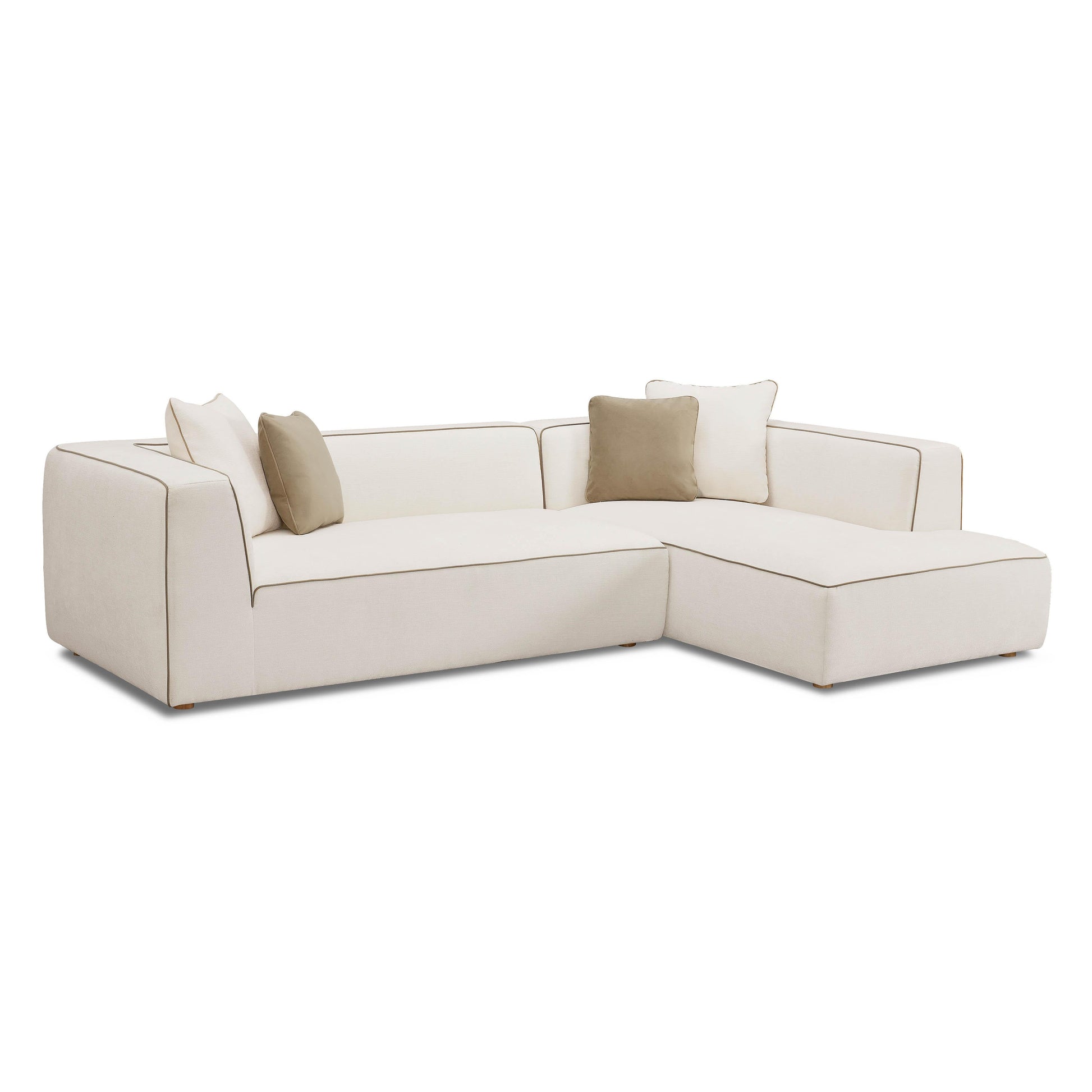 Tristine 2-Piece Cream Contract-Grade Linen L-Shaped Sectional - RAF