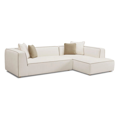 Tristine 2-Piece Cream Contract-Grade Linen L-Shaped Sectional
