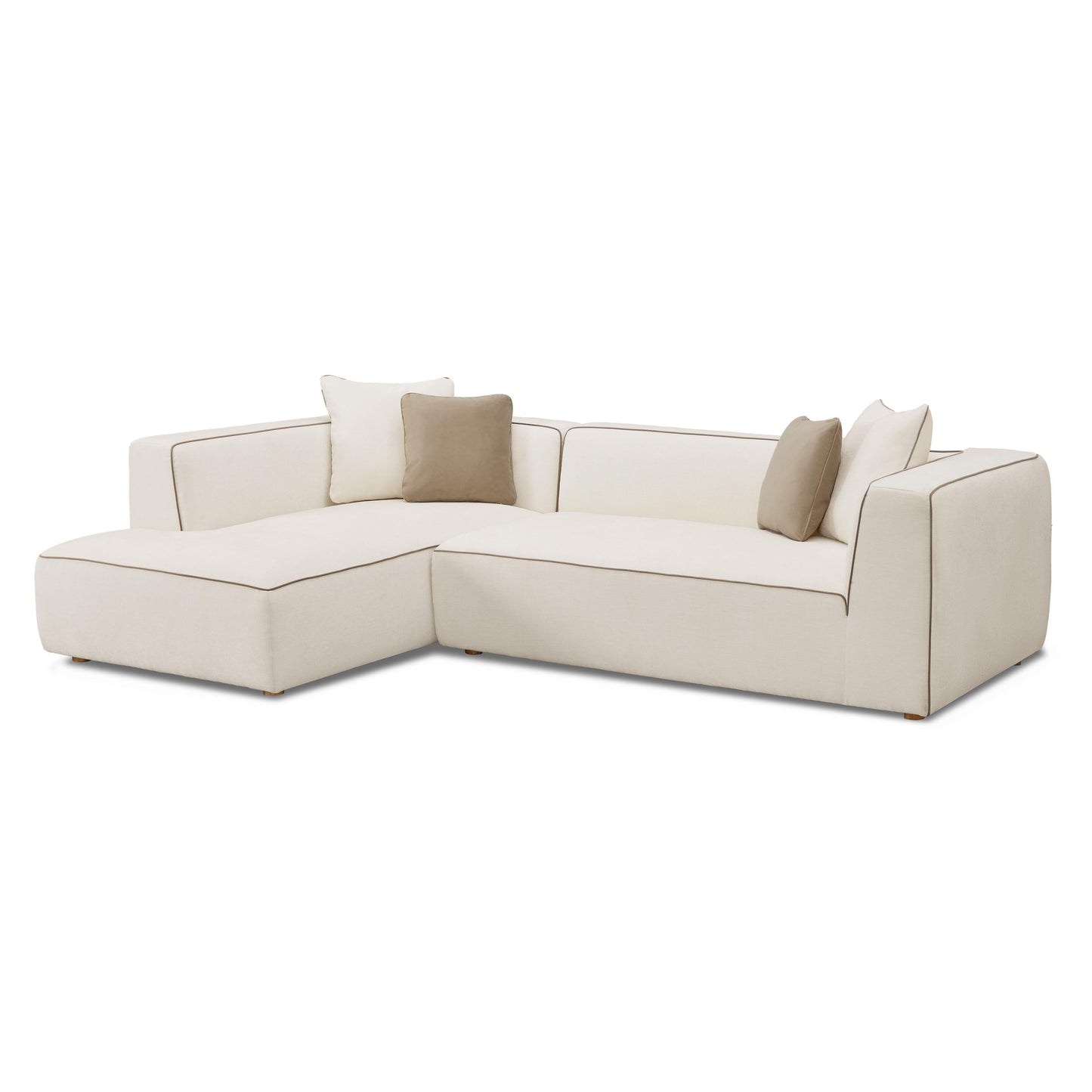 Tristine 2-Piece Cream Contract-Grade Linen L-Shaped Sectional - LAF