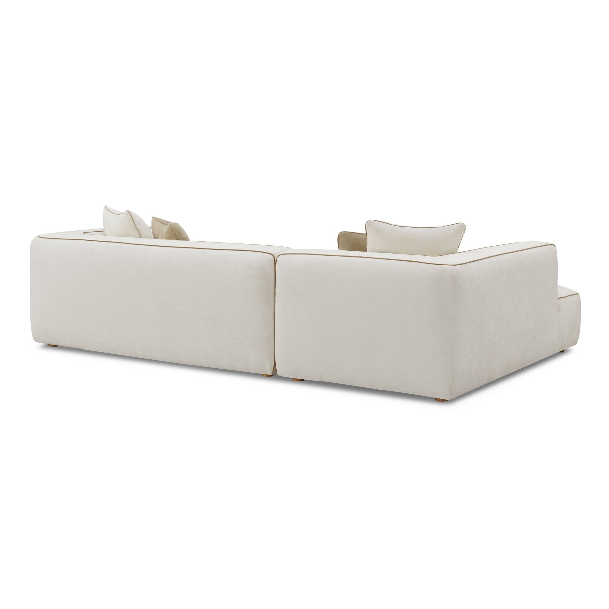 Tristine 2-Piece Cream Contract-Grade Linen L-Shaped Sectional