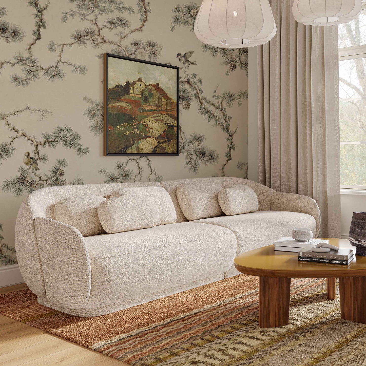 Misty 115" Cream Performance Boucle Modular Sofa