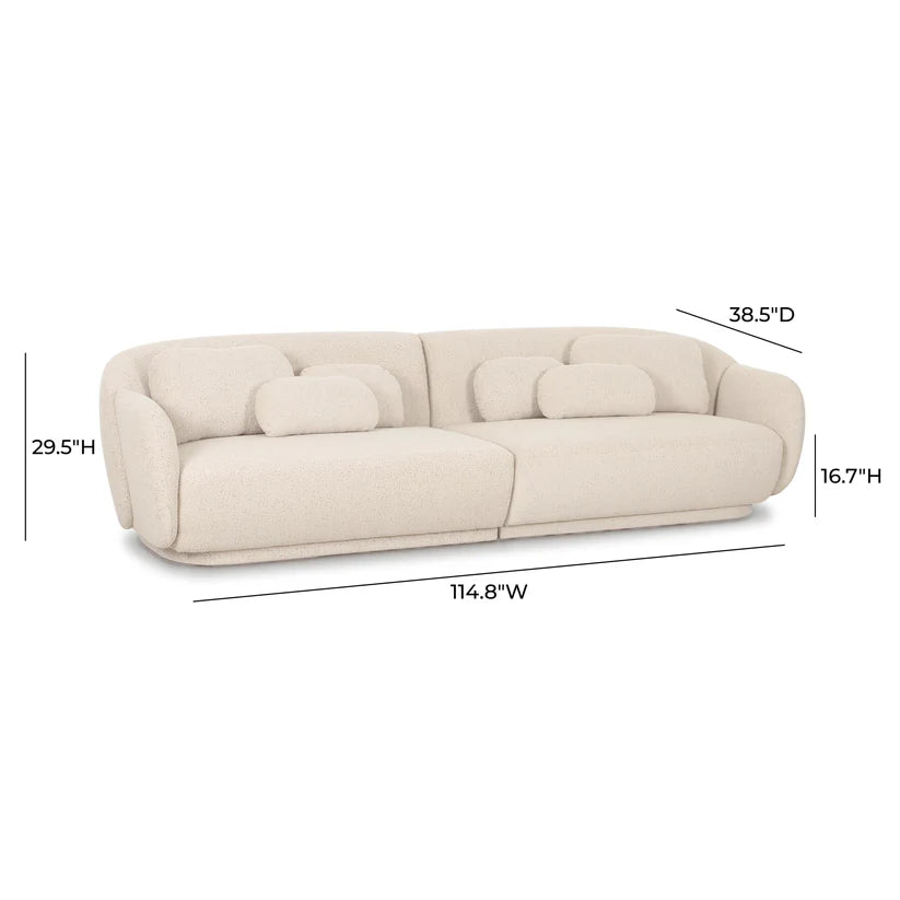Mis 115" Cream Performance Boucle Modular Sofa
