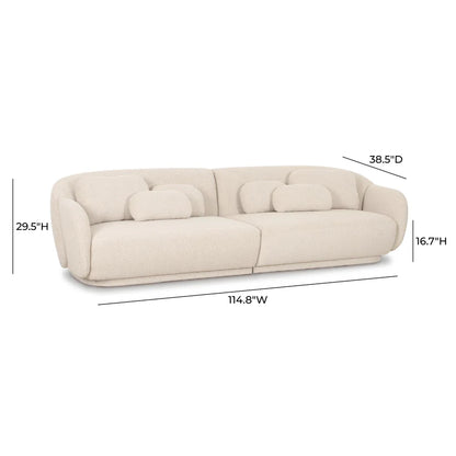 Mis 115" Cream Performance Boucle Modular Sofa