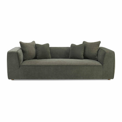 Tristine 96" Olive Green Upcycled Performance Basketweave Sofa - Default Variant