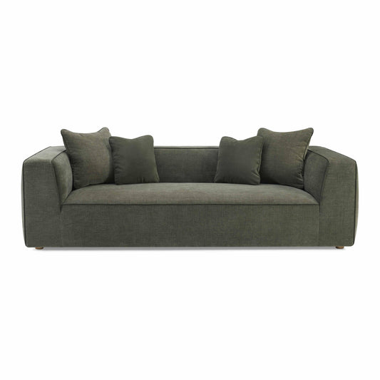Tristine 96" Olive Green Upcycled Performance Basketweave Sofa - Default Variant