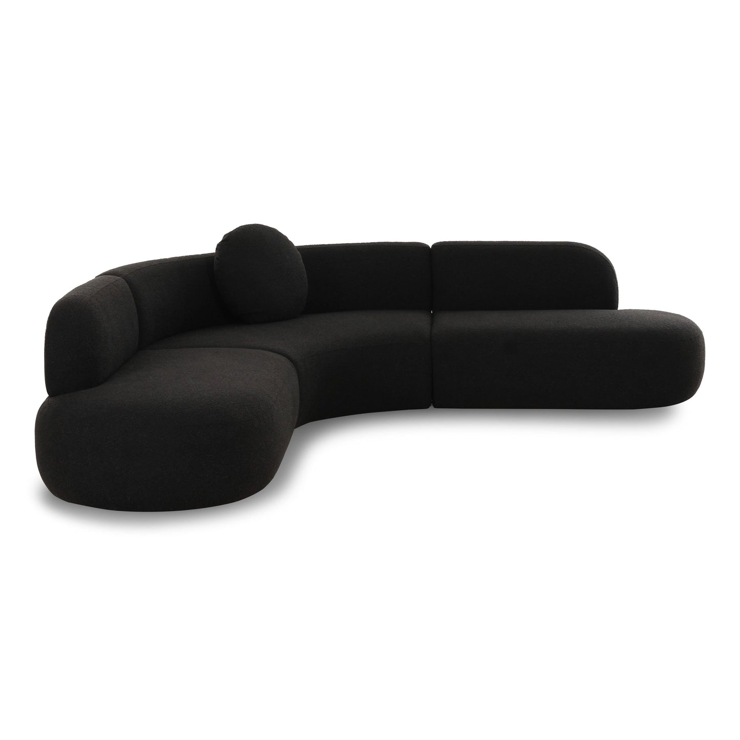 Broohah 3-Piece Performance Fabric L-Shaped Sectional - Black
