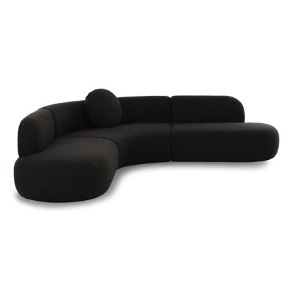 Broohah 3-Piece Performance Fabric L-Shaped Sectional - Black